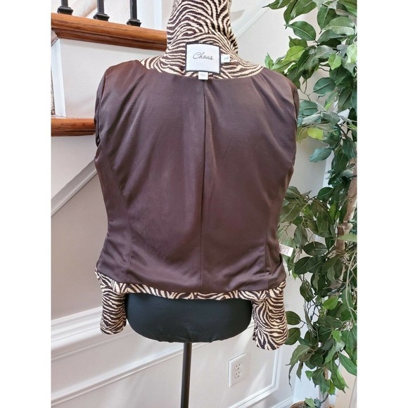 Chaus Womens Brown Rayon & Nylon Long Sleeve Button Collared Casual Coat - Picture 7 of 11